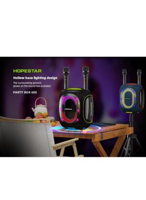 HOPE STAR PARTY BOX 600 With 2 Wireless Mics 300W Party Speaker IPX5 Waterproof Outdoor Speaker Deep Bass DSP/EQ/RGB/Karaoke/TWS - Image 6