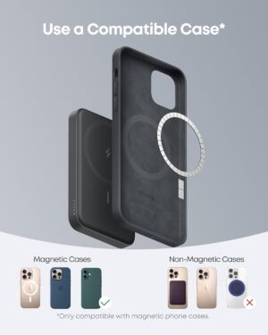 Anker 622 Magnetic Battery (MagGo), 5,000mAh Foldable Magnetic Wireless Portable Charger with Stand and USB-C Port (On The Side), Magsafe-Compatible for iPhone 17/16/15/14/13 Series - Image 4