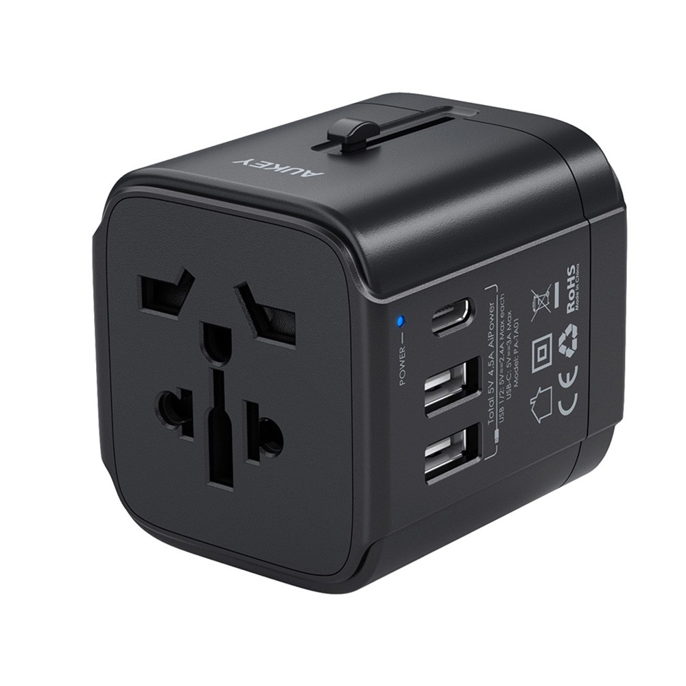 AUKEY-Minima-Travel-Mate-Universal-Adapter-(PA-TA01)-Black-1-square_medium Aukey PA-TA01 Universal Travel Wall Charger With Type C and USB-A Ports - Image 1