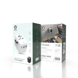 Green Lion 20W Universal Travel Adapter dual USB-A port and one USB-C port - Image 2