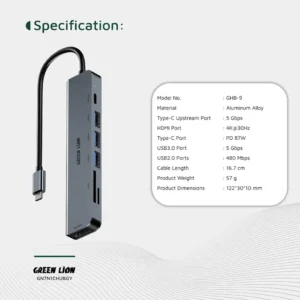 Green Lion 7-in-1 USB-C Hub - Image 4