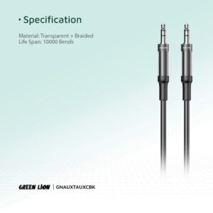 Green Lion AUX to AUX Braided Cable 1M - Image 5