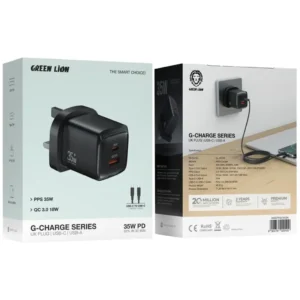 Green Lion G-Charge Series Dual Port Wall Charger 45W UK Plug - Image 2