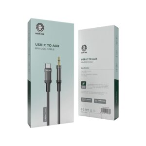 Green Lion USB-C to AUX Braided Cable 1M - Image 3