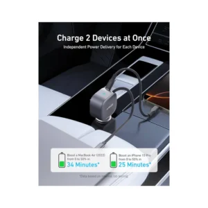 ANKER 2 IN 1 CLUTTER FREE CAR CHARGER 75W - A2738HAI - Image 2