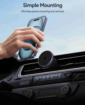 Aukey MagLink Dash Magnetic Phone Mount / 15W Fast Wireless Charging / USB-C / HD-MC13-BK - Black - Image 4