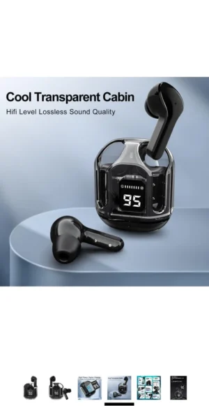 Ultrapods Max Bluetooth 5.3 Transparent Wireless Earbuds - Image 5